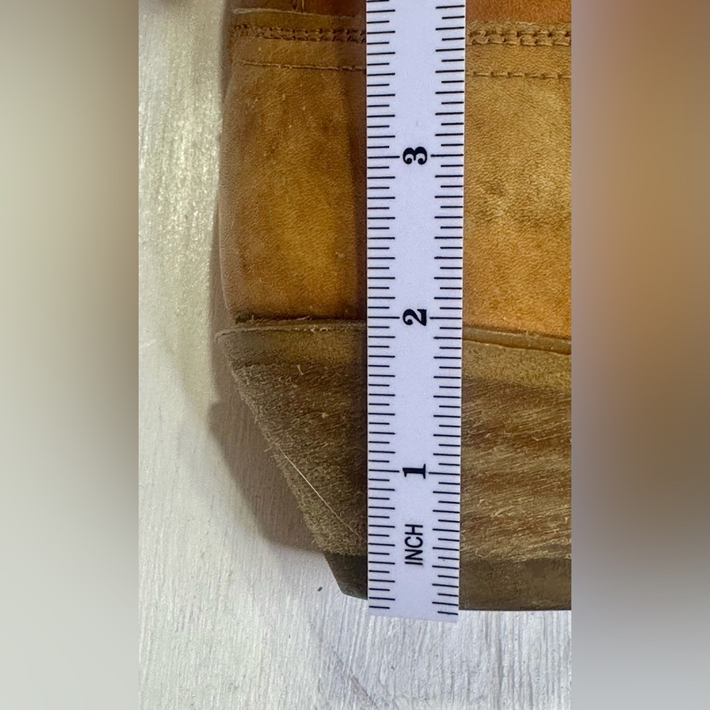 Vintage Acme Cowboy Boots Tan Leather USA Women 9.5C Narrow Western Tall - Picture 16 of 16